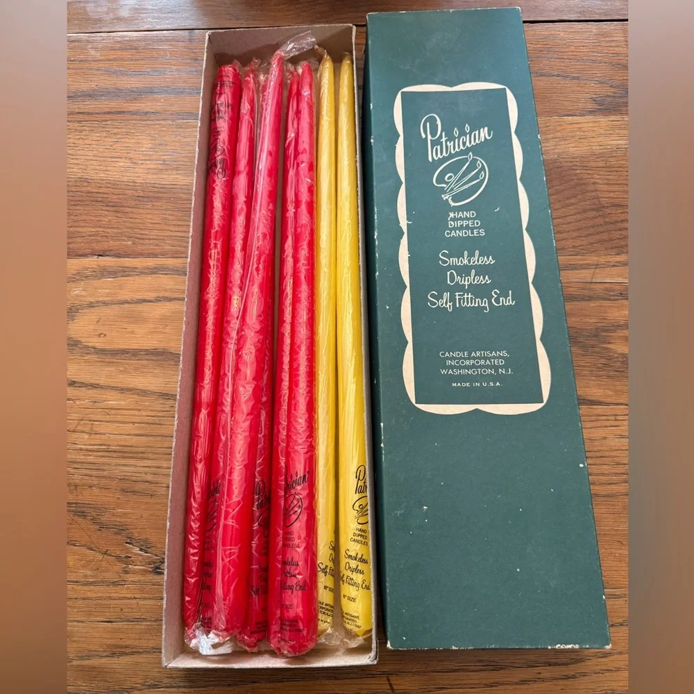 Vintage Patrician Hand Dipped 18” Taper Candles